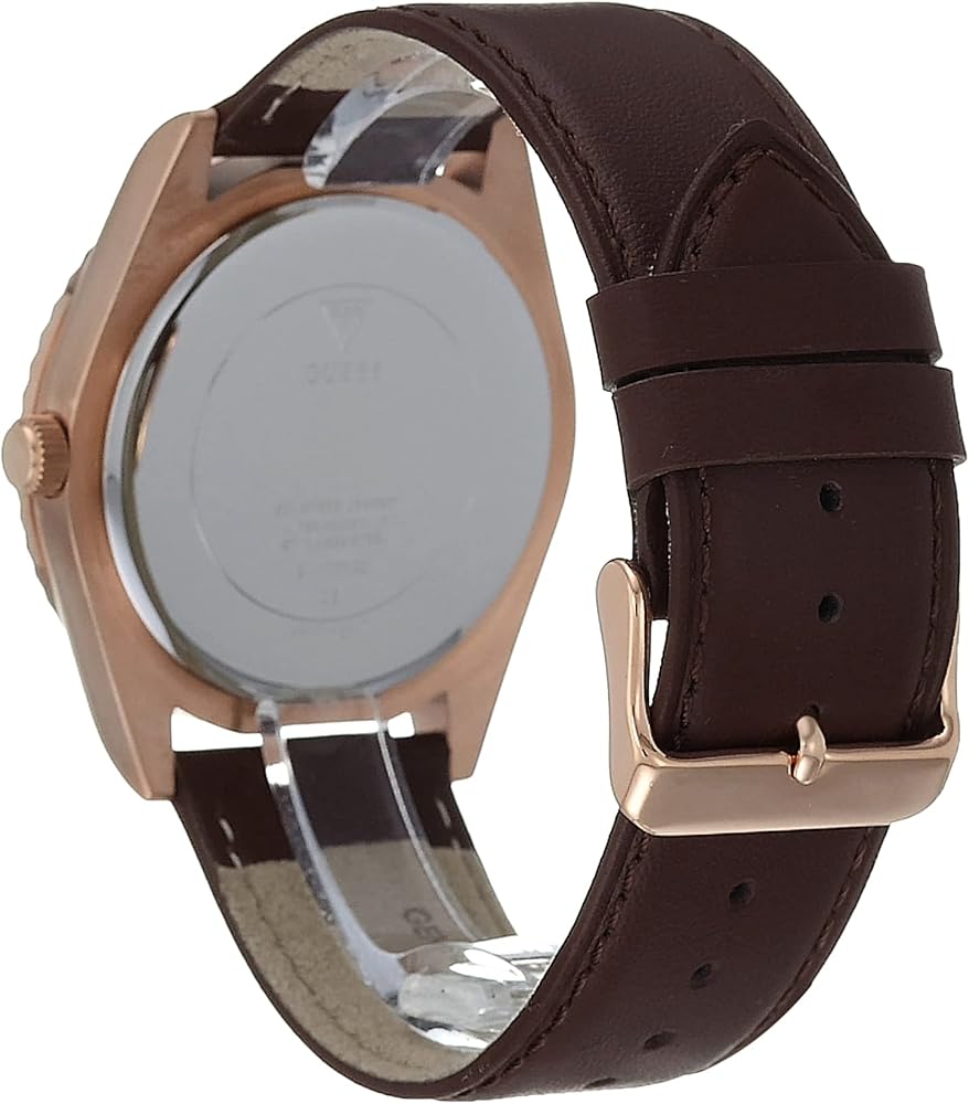 Guess Connoisseur Blue Dial Brown Leather Strap Watch For Men - GW0353G2