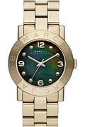 Marc Jacobs Amy Green Dial Gold Steel Strap Watch for Women - MBM8619