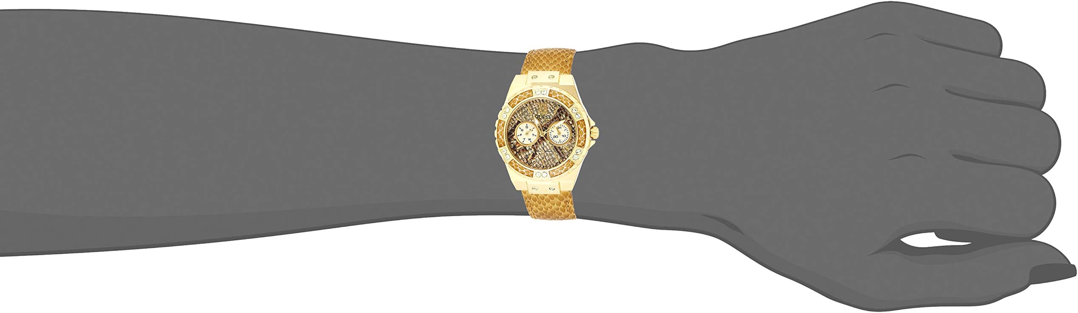 Guess Limelight Quartz Gold Dial  Gold Leather Strap Watch For Women - W0775L13