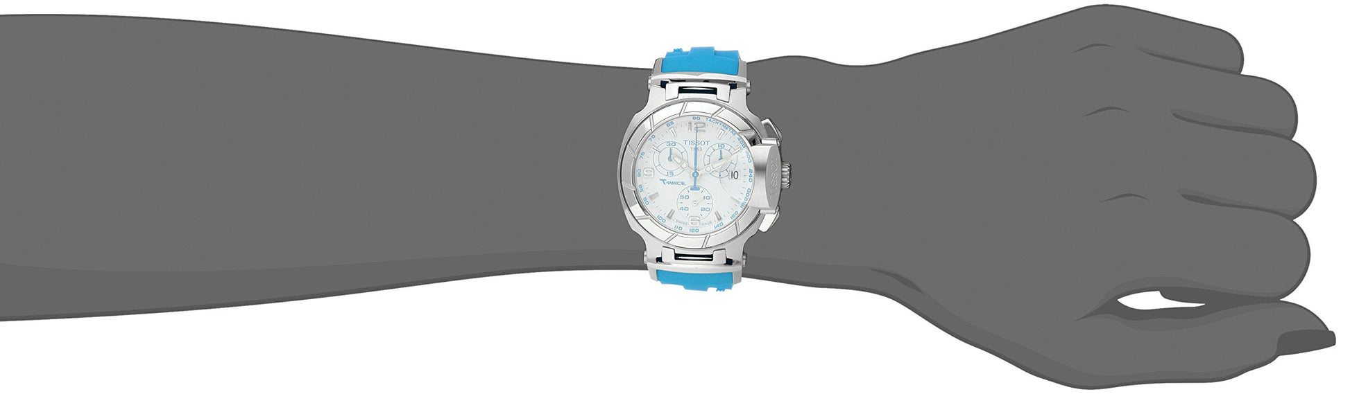 Tissot T Race Chronograph White Dial Brown Rubber Strap Watch for Women - T048.217.17.017.02
