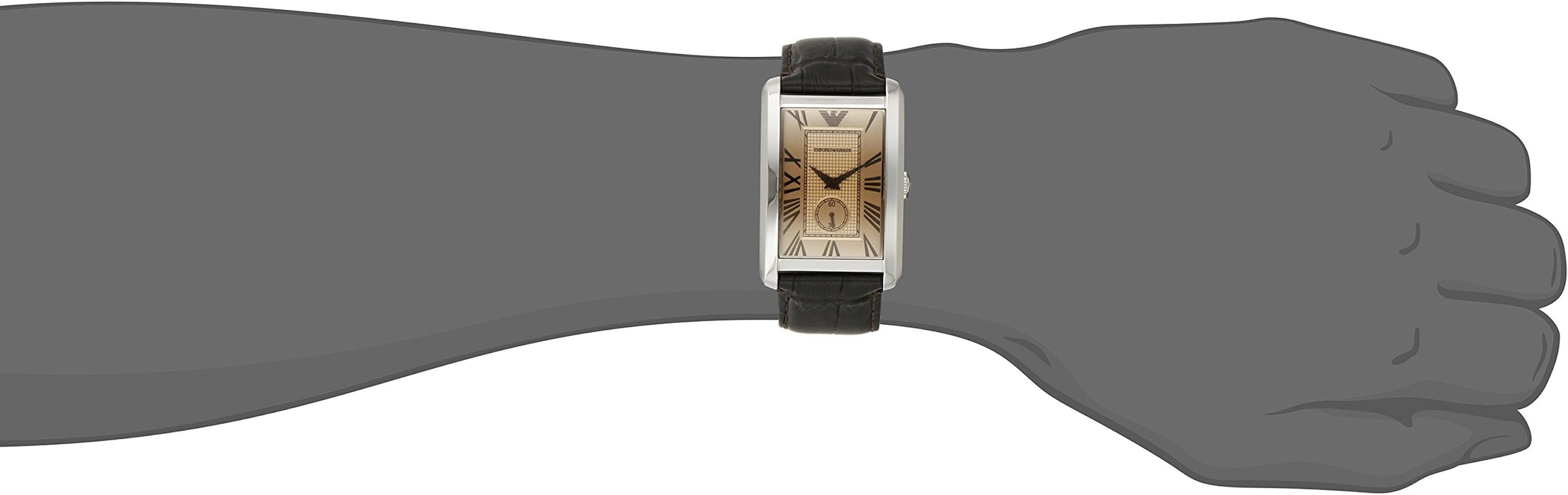 Emporio Armani Classic Brown Dial Brown Leather Strap Watch For Men - AR1605