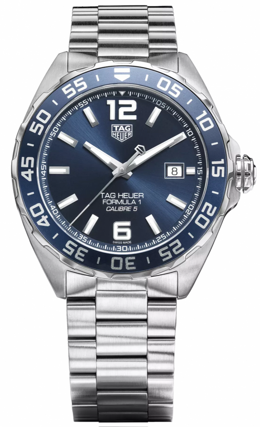 Tag Heuer Formula 1 Bucherer Blue Edition Blue Dial Silver Steel Strap Watch for Men - WAZ2015.BA0842