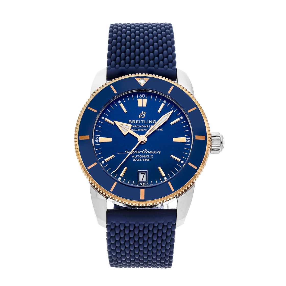 Breitling Superocean Heritage B20 Automatic 42 Blue Dial Blue Mesh Bracelet Watch for Men - UB2010161C1S1