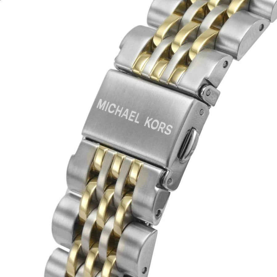 Michael Kors Bayville Chronograph Black Dial Two Tone Steel Strap Watch For Women - MK8872