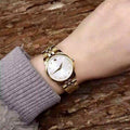 Movado Museum Classic Diamonds Mother of Pearl Dial Gold Steel Strap Watch For Women - 0606998
