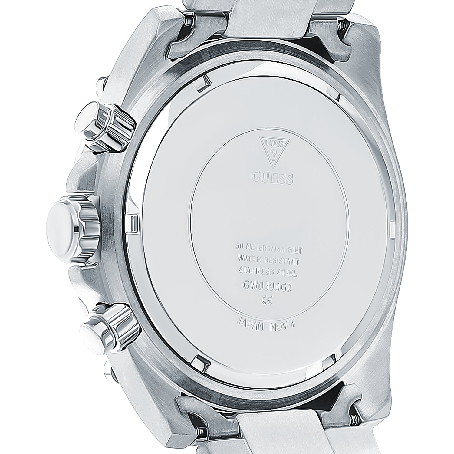 Guess Trophy Chronograph Diamonds Black Dial Silver Steel Strap Watch for Men - GW0390G1