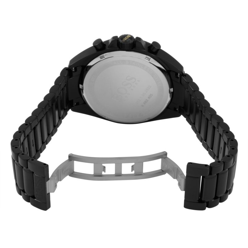 Hugo Boss Driver Black Dial Black Steel Strap Watch for Men - 1513277