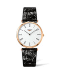 Longines La Grande Classique De Longines White Dial Black Leather Strap Watch for Women - L4.755.1.91.2