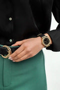 Michael Kors Mini Lennox Quartz Black Dial Black Silicone Strap Watch For Women - MK7281