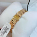 Michael Kors Mindy Three Hand White Dial Rose Gold Steel Strap Watch for Women - MK7078