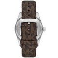 Michael Kors Lexington Silver Dial Brown Leather Strap Watch For Women - MK4745