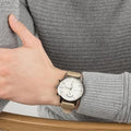 Tommy Hilfiger Kane White Dial Beige Leather Strap Watch for Men - 1710399