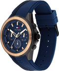 Tommy Hilfiger Aiden Chronograph Blue Dial Blue Silicone Strap Watch For Men - 1791860