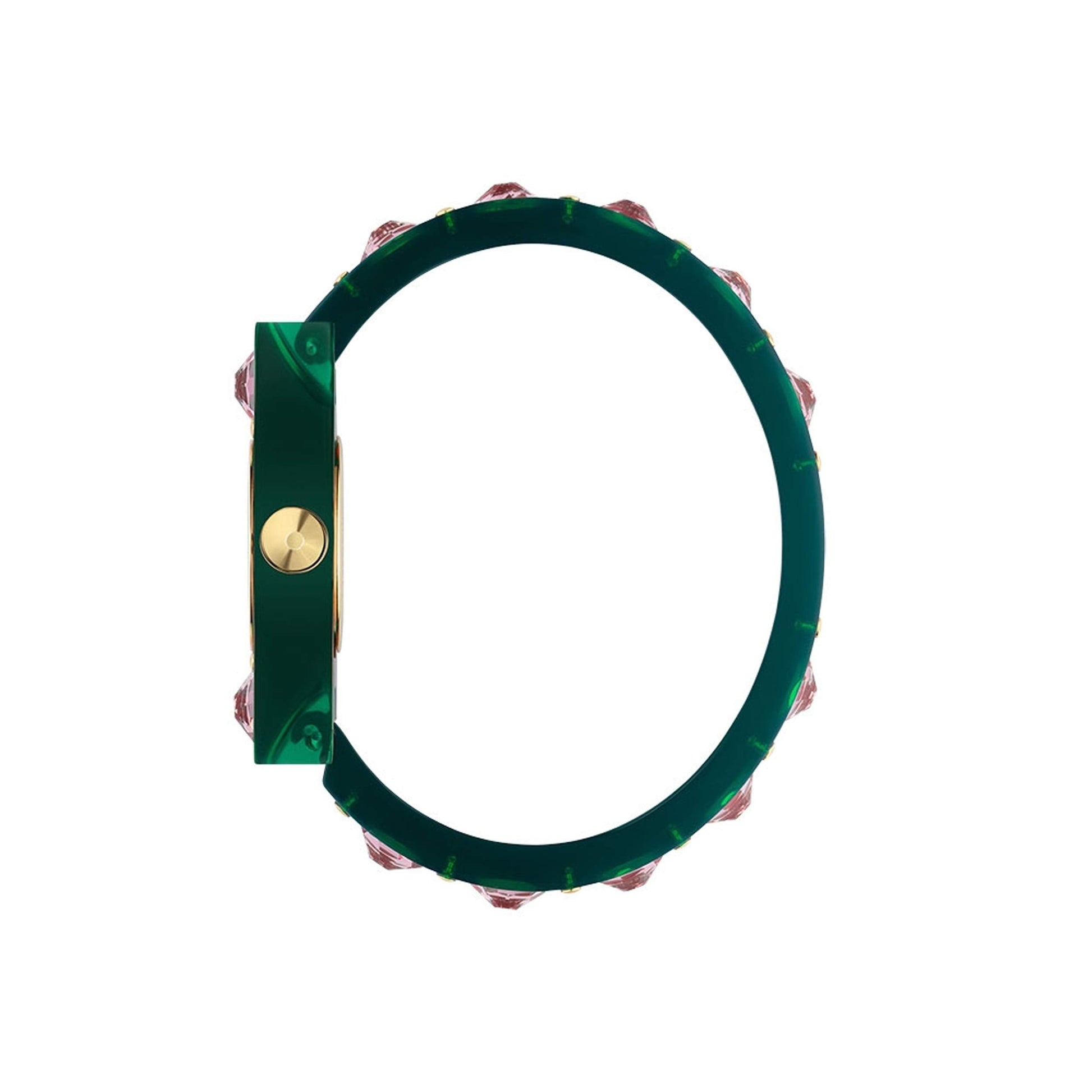 Gucci Vintage Web Pink Mother of Pearl Dial Two Tone Plastic Strap Watch For Women - YA143525