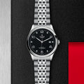 Tudor 1926 Automatic Diamonds Black Dial Silver Steel Strap Watch for Men - M91650-0004
