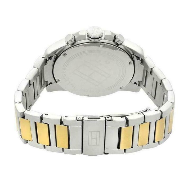 Tommy Hilfiger Analog Black Dial Two Tone Steel Strap Watch for Men - 1791539