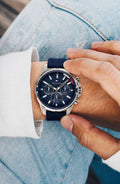 Tommy Hilfiger Mason Blue Dial Blue Rubber Strap Watch for Men - 1791791