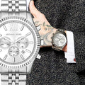 Michael Kors Lexington Silver Dial Silver Steel Strap Watch for Men - MK8405