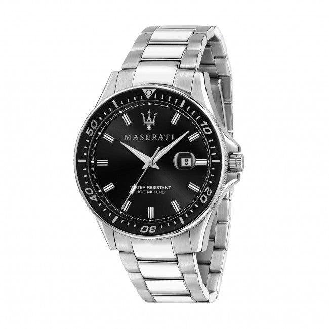 Maserati SFIDA Quartz Black Dial Stainless Steel Watch For Men - R8853140002