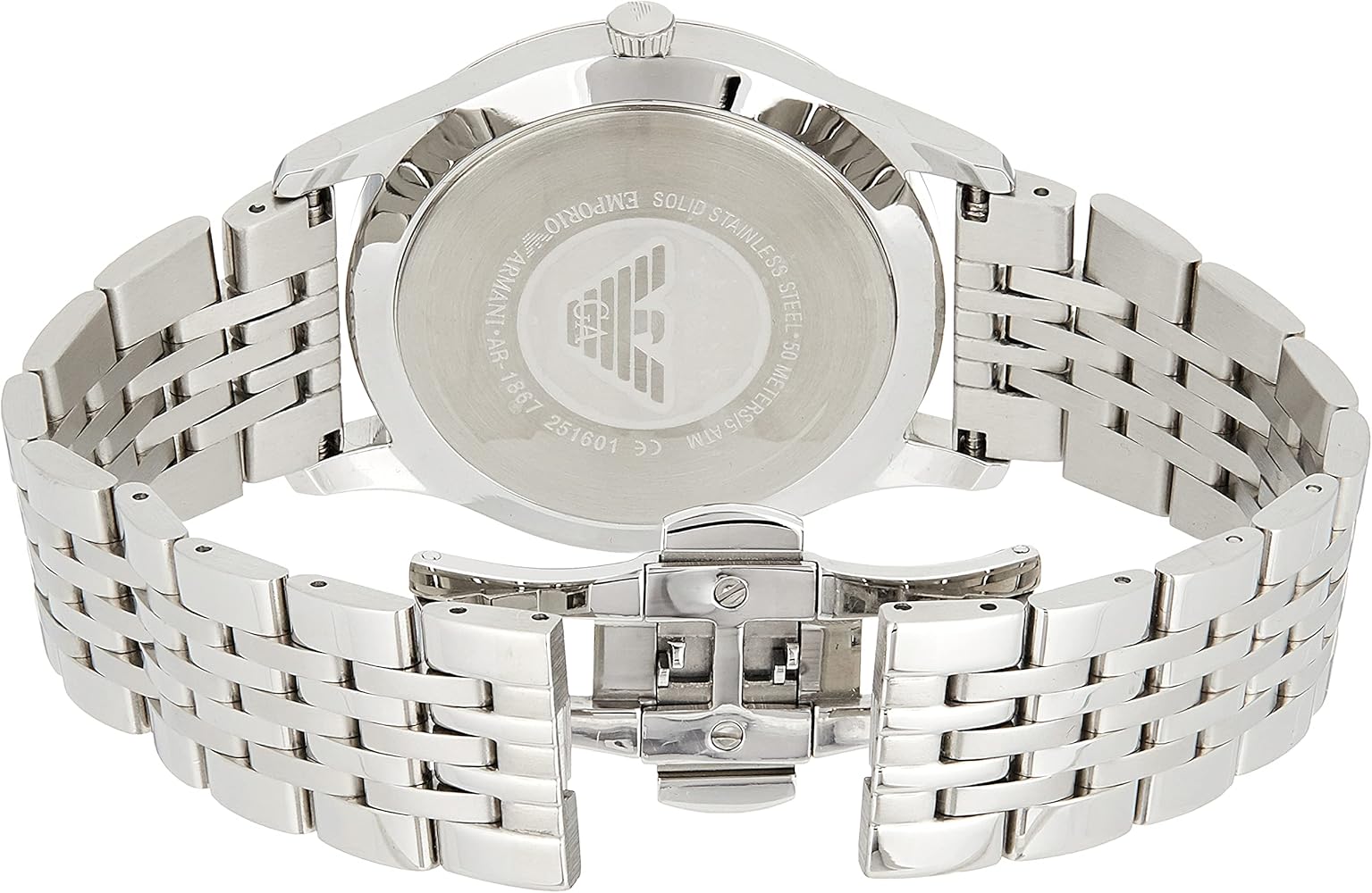 Emporio Armani Classic Silver Dial Silver Steel Strap Watch For Men - AR1867