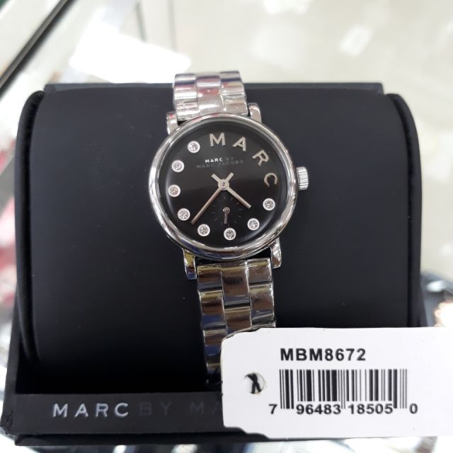 Marc Jacobs Blade Black Dial Silver Steel Strap Watch for Women - MBM8672