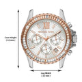 Michael Kors Everest Chronograph Silver Dial Two Tone Steel Strap Watch For Women - MK6975