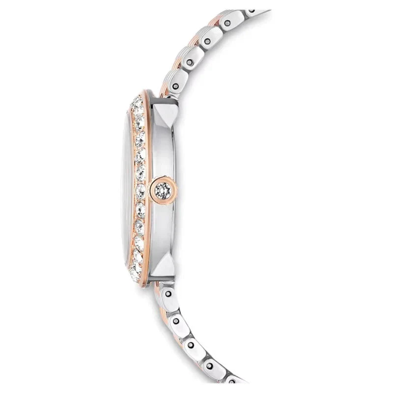 Swarovski Certa Crystals Silver Dial Two Tone Steel Strap Watch for Women - 5672971