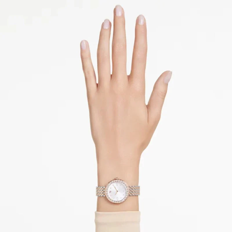 Swarovski Certa Crystals Silver Dial Two Tone Steel Strap Watch for Women - 5672971