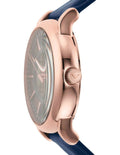 Emporio Armani Meccanico Automatic Blue Dial Blue Leather Strap Watch For Men - AR60050