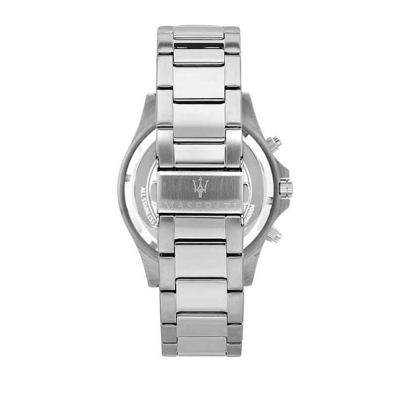 Maserati SFIDA Chronograph Black Dial Silver Steel Strap Watch For Men - R8873640015