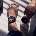 Diesel Mr Daddy 2.0 Chronograph Black Dial Black Leather Strap Watch For Men - DZ7350