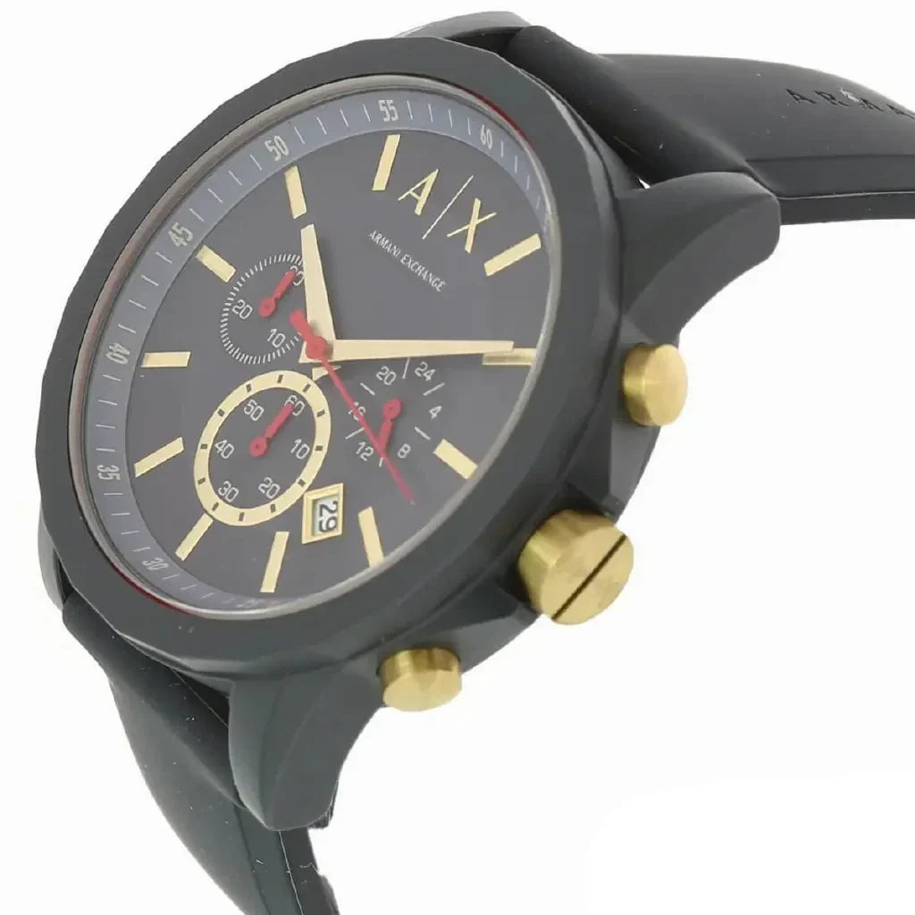 Armani Exchange Outerbanks Chronograph Blue Dial Blue Silicone Strap Watch For Men - AX1335