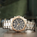 Guess Commander Chronograph Blue Dial Two Tone Steel Strap Watch for Men - GW0056G5