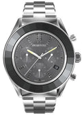 Swarovski Octea Lux Sport Chronograph Black Dial Silver Steel Strap Watch for Women - 5610520