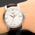 Tissot T Classic Bridgeport Silver Dial Brown Leather Strap Watch For Men - T097.410.16.038.00