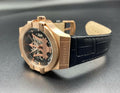 Maserati Potenza Automatic Rose Gold Dial Black Leather Strap Watch For Men - R8821108002