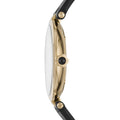 Emporio Armani Arianna Analog Silver Dial Black Leather Strap Watch For Women - AR11200