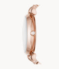 Emporio Armani T-Bar Gianni Crystal Pave Dial Rose Gold Steel Strap Watch For Women - AR11244