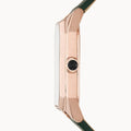 Emporio Armani Gioia Analog Black Mother of Pearl Dial Green Leather Strap Watch For Women - AR11149