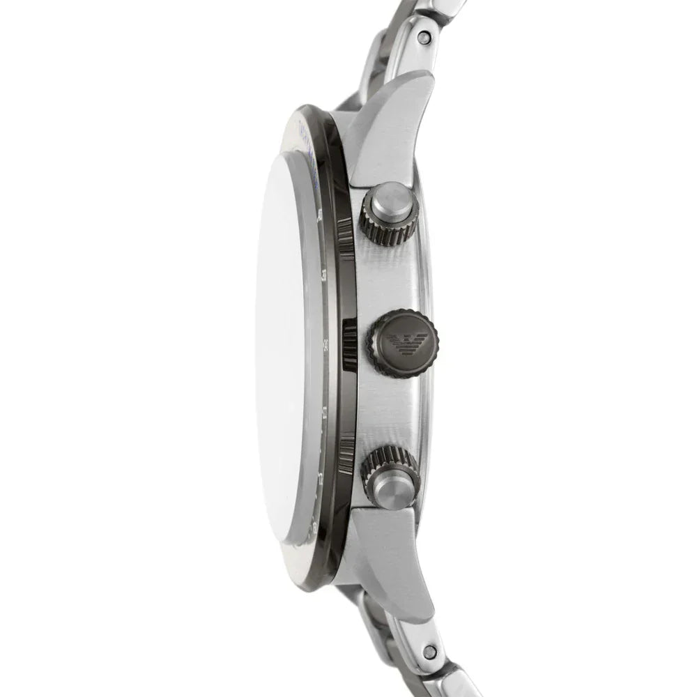 Emporio Armani Chronograph Grey Dial Two Tone Steel Strap Watch For Men - AR11391