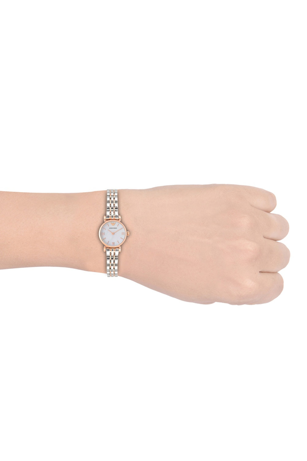 Emporio Armani Gianni Mother of Pearl Dial Two Tone Steel Strap Watch For Women - AR1764