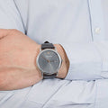 Emporio Armani Luigi Quartz Gray Dial Brown Leather Strap Watch For Men - AR1996
