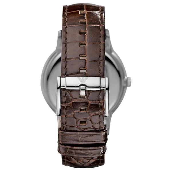 Emporio Armani Classic Quartz Brown Dial Brown Leather Strap Watch For Men - AR2427
