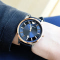 Emporio Armani Renato Analog Blue Dial Black Leather Strap Watch For Men - AR2506