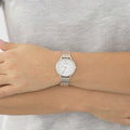 Emporio Armani Gianni T Bar Mother of Pearl Dial Two Tone Steel Strap Watch For Women - AR2508