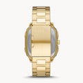 Fossil Inscription Automatic Skeleton Black Dial Gold Steel Strap Watch for Men - BQ2573