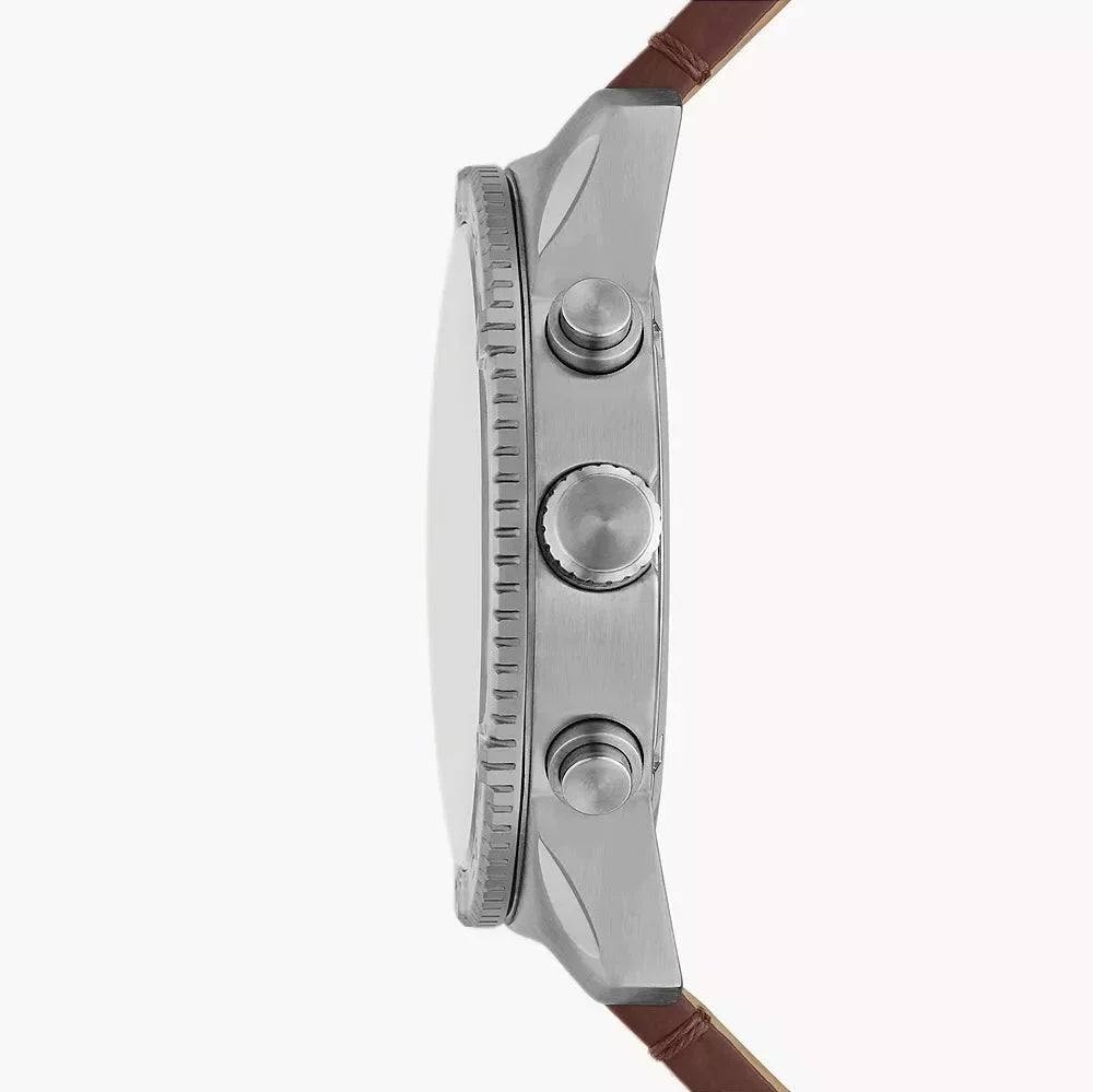 Fossil Brox Multifunction Green Dial Brown Leather Strap Watch for Men - BQ2801