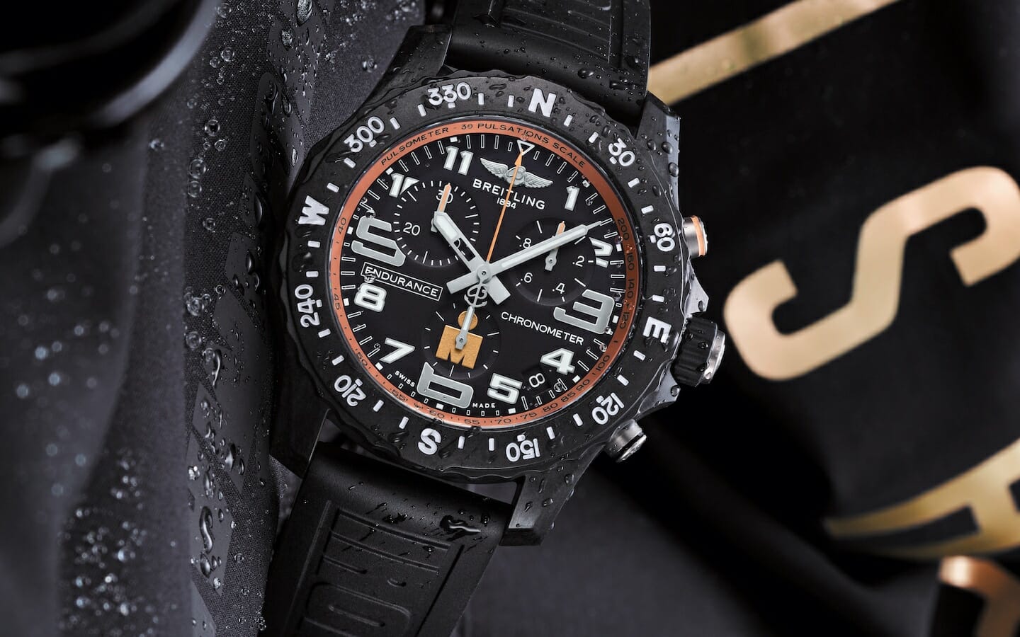 Breitling Endurance Pro Ironman Black Dial Black Rubber Strap Watch for Men - X823101B1B1S1