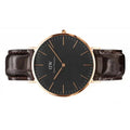 Daniel Wellington Classic York Black Dial Brown Leather Strap Watch For Men - DW00100128