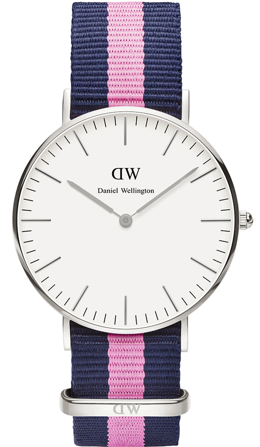 Daniel Wellington Classic Winchester White Dial Two Tone Nylon Strap Watch For Women - DW00100049